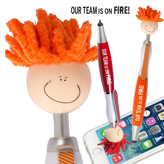 "Our TEAM is on FIRE" Theme MopTopper™ Stylus Pens   - USP068