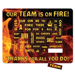 "Our TEAM is on FIRE" Theme Punch Out Praise Picture Frame Magnet  custom picture frame magnet, recognition magnet, employee appreciation magnet, promotional calendar magnet, promotional magnets, custom logo magnets, 