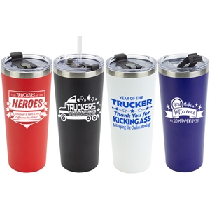 "Our Truckers Are The Heroes...Whatever it Takes is the Difference You Make!" 20 oz Vacuum Insulated Stainless Steel Tumbler 