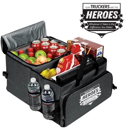 "Our Truckers Are The Heroes...Whatever it Takes is the Difference You Make!" Deluxe 40 Cans Cooler Trunk Organizer   Truck Driver, Trucker, Truckers, Theme, Appreciation, Appreciation Can Cooler, 40 cans cooler, Trunk Organizer and Cooler, Trunk Organizer and Cooler, Can Cooler and Trunk Organizer, Imprinted, With Logo, With Name On It
