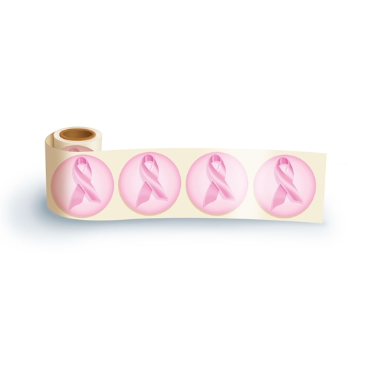 Pink Ribbon Sticker Roll | Breast Cancer Awareness | Care Promotions