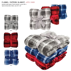 Plaid Flannel Plush Blanket corporate holiday gifts, employee appreciation gifts, embroidered blanket, custom logo blanket, custom printed blanket, personalized blanket, plaid promotional items, business gifts