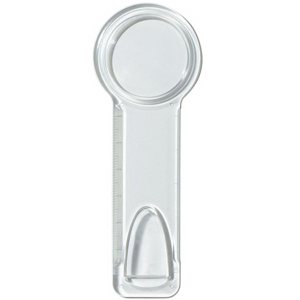 Plastic 2" Ruler With Circular Magnifying Glass - DSK059
