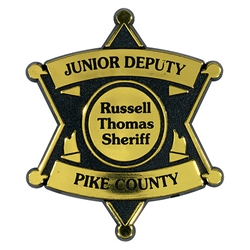 Plastic 6 Point Star Badge junior sheriff badge, junior crimefighter, sheriff department, crime prevention month, crime prevention giveaways, law enforcement promotional products, sheriff giveaways, public safety promotional items