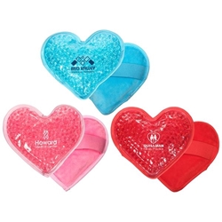 Plush Heart Aqua Pearls™ Hot/Cold Pack   heart promotional items, plush heart ice pack, heart health giveaways, promotional gel pack, heart gel pack, american heart month, heart health education, cardiology giveaways, employee wellness, first aid