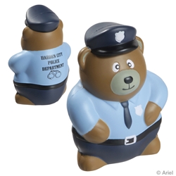 Police Bear Stress Reliever law enforcement promotional items, police promotional item, crime prevention promotional items, crime prevention month giveaways, police car promotional items, police car stress reliever, police car stress ball