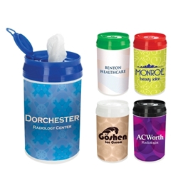 Pop-Top Wet Wipe Container Pop-Top Wet Wipe Container, Pop-Top, Wet Wipe, Container, Canister, Imprinted, Personalized, Promotional, with name on it, giveaway, 