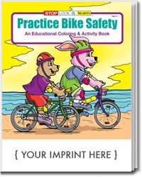 Practice Bike Safety Coloring & Activity Book promotional coloring book, bike safety giveaways, bike safety promotional items, bike safety month promotional items, public safety promotional items, bike safety coloring book, bike safety promotional products, police department giveaways