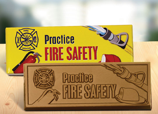 "Practice Fire Safety" Chocolate Bar