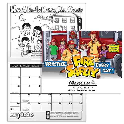 Practice Fire Safety Coloring & Activities 2019-2020 Calendar | Care Promotions