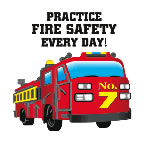 Practice Fire Safety Every Day! Fire Engine Temporary Tattoo fire safety promotional items, fire safety, kids fire safety, fire prevention, fire prevention week, fire engine, temporary tattoo, fire station giveaway