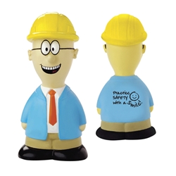 "Practice Safety With A Smile" Talking Stress Reliever Working Safe, Safely, safety, Talking, Smile, Stress, Ball, Reliever, Imprinted, Personalized, Promotional, with name on it, giveaway, 