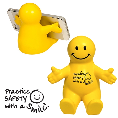 "Practice Safety with A Smile" Happy Dude Mobile Device Holder