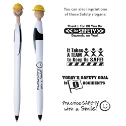 Practice Safety with A Smile! Smilez Pen  Safety, Pen, Smilez, Smiley, Smiles, Smiley Pen, Helmet, with imprint, customized, imprint, with name on it,  