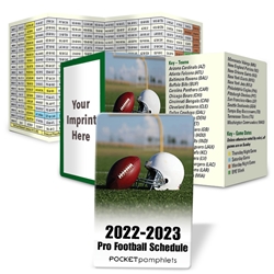 Pro Football: 2022-23 Season Schedule Pocket Pamphlet  Pro Football 2022 Season Schedule Key Points, Pro Football, 2022, Football, Season, Schedule, Pocket Pal, Record, Keeper, Key, Points, Imprinted, Personalized, Promotional, with name on it, giveaway, BetterLifeLine, BetterLife, Education, Educational, information, Informational, Wellness, Guide, Brochure, Paper, Low-cost, Low-Price, Cheap, Instruction, Instructional, Booklet, Small, Reference, Interactive, Learn, Learning, Read, Reading, Health, Well-Being, Living, Awareness, KeyPoint, Wallet, Credit card, Card, Mini, Foldable, Accordion, Compact, Pocket, Sports, Schedule, NFL, Football, ESPN, Superbowl 