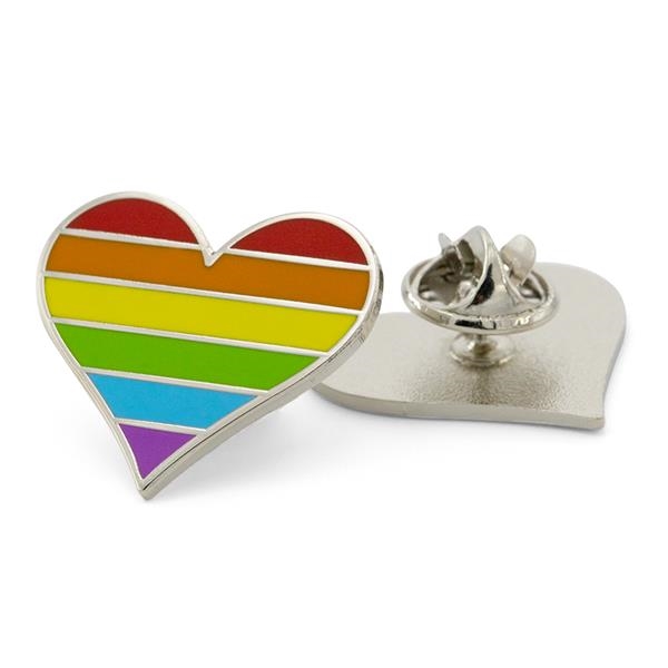 Rainbow Heart Pride Lapel Pin 