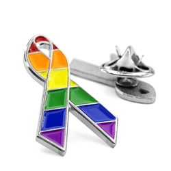 Rainbow Pride Awareness Ribbon Lapel Pin Rainbow Ribbon Lapel Pin, Pride Lapel Pin, Pride Appreciation Pin,  Pride Theme Pins, Pride Month Pin, Pride ribbon pin, Pride Campaign pin, LGBTQ Pin, 