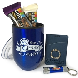 "You Make A Difference In So Many Ways" Appreciation Wine Goblet Gift Set  Appreciation, Wine Tumbler Gift Set, Wine Tumbler Gift Set, Wine Tumbler, Employee Appreciation, Recognition, Holiday, Tumbler, Goblet, 11 oz wine goblet, wine holder, wine tumbler, Stainless Steel Wine Holder, 10 oz tumbler, Imprinted Tumblers, Stainless Steel Tumblers, Care Promotions, 