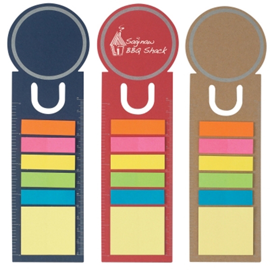 Circle or Rectangle Sticky Pad & Flag Ruler Bookmark - DSK085