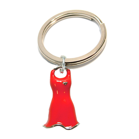 Red Dress Charm Key Tag red dress keychain, heart health awareness keychain, red dress gifts, red heart promotional items, american heart month merchandise, awareness key tag, go red