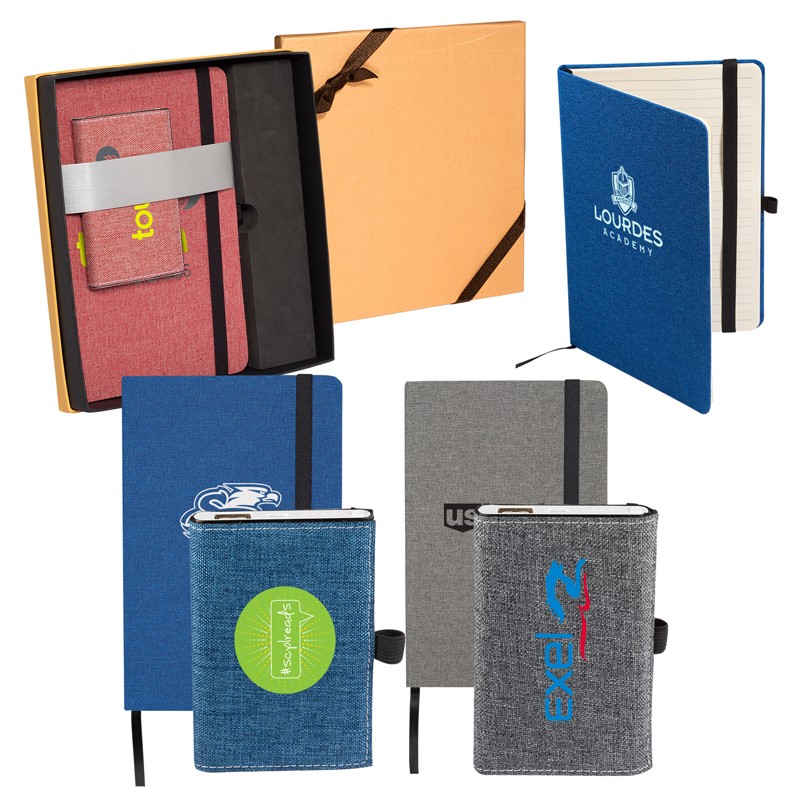 STRAND™ SNOW CANVAS NOTEBOOK/EXECUTIVE CHARGER GIFT SET - DSK125