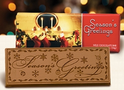"Seasons Greetings" Chocolate Bar Employee Appreciation, Employee Recognition, Holiday Gifts, Business Gifts, Corporate Gifts, Holiday Parties, chocolate, 
