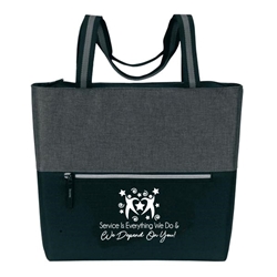 "Service is Everything We Do & We Depend On You!"! Classic Zip Tote  Customer Service, CSRs, CSR, theme ,classic zip tote,  Imprinted, Tote Bag, Travel, Custom, Personalized, Bag 