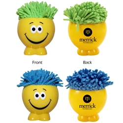  Shaggy Microfiber Screen Cleanin Dude Mop Head Stress Ball, Screen Cleaner Stress Ball, Microfiber Stress Ball, Smiley Stress Ball,  with imprint, customized, imprint, with name on it,  