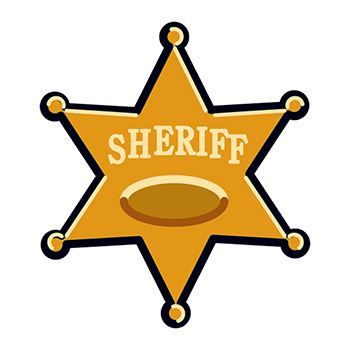 Sheriff 6-Point Star Badge Temporary Tattoo