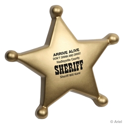 Sheriffs Badge Stress Reliever sheriff promotional items, law enforcement promotional items, police promotional item, crime prevention promotional items, crime prevention month giveaways, police car promotional items, sheriff badge stress reliever, sheriffs office giveaways