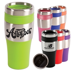 Silver Streak Tumbler, 16 oz. Promotional travel mug, promotional coffee mug, promotional tumbler, promotional drinkware