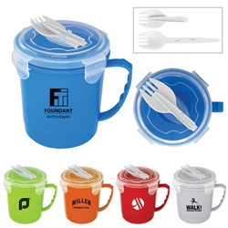 Soup To Go Soup Mug, Soup Bowl, Soup Mug and Spoon, Soup Mug and Spork, Imprinted,  Personalized, customized