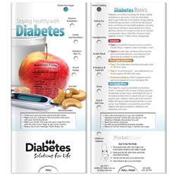 Staying Healthy with Diabetes Pocket Slider BetterLifeLine, BetterLife, Education, Educational, information, Informational, Wellness, Guide, Brochure, Paper, Low-cost, Low-Price, Cheap, Instruction, Instructional, Booklet, Small, Reference, Interactive, Learn, Learning, Read, Reading, Health, Well-Being, Living, Awareness, PocketSlider, Slide, Chart, Dial, Bullet Point, Wheel, Pull-Down, SlideGuide, Exercise, Fitness, Healthy, Eating, Nutrition, Diet, Check-Up, Body, Fat, Muscles, Lean, Heart, Doctor, First Aid, The Positive Line, Positive Promotions