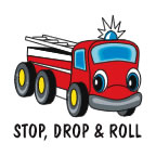 Stop, Drop, & Roll Fire Truck Temporary Tattoo fire safety promotional items, fire safety, kids fire safety, fire prevention, fire prevention week, fire truck, fire engine, temporary tattoo, fire station giveaway