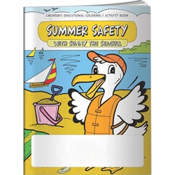Summer Safety with Sunny the Seagull Coloring Book Summer Safety with Sunny the Seagull Coloring Book, BetterLifeLine, BetterLife, Education, Educational, information, Informational, Wellness, Guide, Brochure, Paper, Low-cost, Low-Price, Cheap, Instruction, Instructional, Booklet, Small, Reference, Interactive, Learn, Learning, Read, Reading, Health, Well-Being, Living, Awareness, ColoringBook, ActivityBook, Activity, Crayon, Maze, Word, Search, Scramble, Entertain, Educate, Activities, Schools, Lessons, Kid, Child, Children, Story, Storyline, Stories, Pools, Water, Outdoors, Outside, Drown, Accident, Fall, Bicycle, Preschool, Daycare, Grade School, Elementary,Imprinted, Personalized, Promotional, with name on it, Giveaway, 