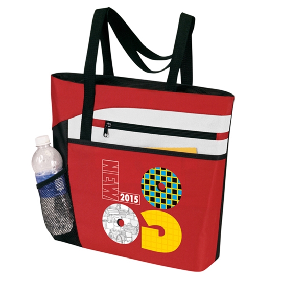 ""Nursing Asssitants: Going The Extra Mile...Caring with a Smile" Theme Bullet Zip Pockets Tote  - NUR102