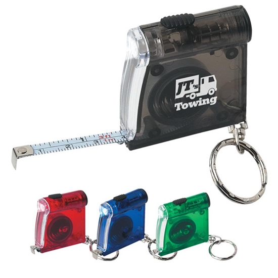 Tape Measure LED Flashlight Key Chain - KEY029