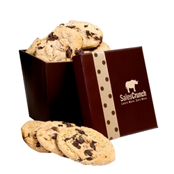 Tapered Cookie Gift Box holiday gifts, holiday food gifts, corporate holiday gifts, gift sets, chocolate gifts, employee appreciation, employee recognition, holiday parties, chocolate chip cookies, cookie gift box