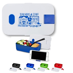 "Teachers & Staff; At School or Online Together We Shine!" Bento Style Lunch Box  Teacher Appreciation lunch dish, Teacher, School Staff Recognition, Teacher theme Lunch Dish, Bento Style Lunch Plate, Lunch Plate, imprint lunch dish, personalized, with logo on it, 