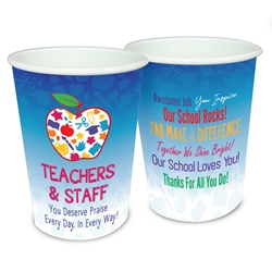 "Teachers & Staff: You Deserve Praise Every Day in Every Way" 17 oz Reusable Plastic Cups  Teachers & Staff party cup, School Staff Recognition, Cups, Plastic Appreciation Cups, Teacher Appreciation Theme Cups, Teacher theme Plastic Party Appreciation Cups, Promotional,  