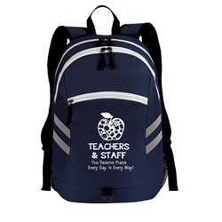 "Teachers & Staff: You Deserve Praise Every Day in Every Way" Balance Laptop Backpack  Laptop Backpack, Backpack, Imprinted, Travel, Custom, Personalized, Bag 