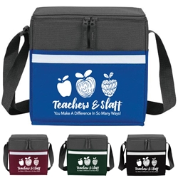"Teachers & Staff: You Make A Difference In So Many Ways" Two-Tone Accent 12-Pack Cooler   two tone, cooler, accent, lunch bag, 12 pack cooler, Promotional, Imprinted, Polyester, Travel, Custom, Personalized, Bag 