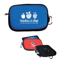 "Teachers & Staff: You Make a Difference In So Many Ways!" All-Purpose Accessory Pouch  Teachers, teacher, school, staff, Appreciation, Theme, accessory zippered pouch, carabiner pouch, carabiner tec holder, carabiner phone holder, 