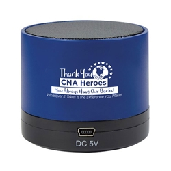 "Thank You CNA Heroes...You Always Have Our Backs!..." Wireless Mini Cylinder Speaker  Nursing Assistants theme Speaker, CNA theme speaker, Blue Tooth Speaker Nursing, Team, Gifts, Theme, Wireless, mini, speaker, Bluetooth, 4.1, tech gifts, technology, ideas, Imprinted, Personalized, Promotional, with name on it, giveaway,