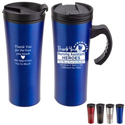 "Thank You Nursing Assistant Heroes 2020...You Always Have Our Backs!...Outback 16 oz. Travel Mug   NA, CNA, Nursing Assistants, Certified, Nursing, Assistants, Appreciation theme, Nurses Recognition Travel Mug, Nursing Appreciation, Travel Mug, Steel Travel Mug, Under $6 Travel Mug, bottle, promotional drinkware, custom vacuum insulated drinkware, employee wellness gifts, fitness promotional items