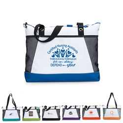"Thank you CNA Heroes...You Always Have Our Backs!..." Venture Business Tote  Nursing Assistants, CNAs, NAs, Nursing Assistants, Appreciation Theme Tote, Nurses Theme Bag, Nurses tote with Water Bottle Holder, Pocket, Basic, Low Price, Promotional, Imprinted, with name on it, logo, custom bag 
