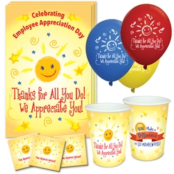 "Thanks For All You Do, We Appreciate You" Celebration Party Pack   Poster, Cups, Balloons, Party, Pack, Celebration Pack, Employee, Staff,  Appreciation, Week, Day theme Celebration Pack