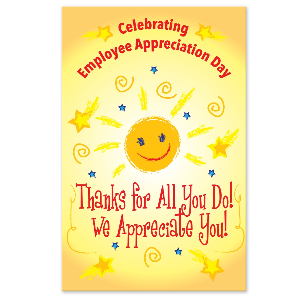Thanks For All You Do We Appreciate You Employee Appreciation Day Theme 11 X 17 Posters Sold In Packs Of 10