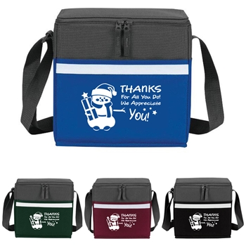 "Thanks For All You Do, We Appreciate You" (Holiday theme) Two-Tone Accent 12-Pack Cooler  