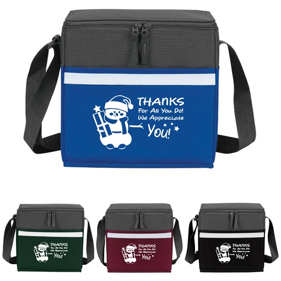 "Thanks For All You Do, We Appreciate You" (Holiday theme) Two-Tone Accent 12-Pack Cooler   - HOL051